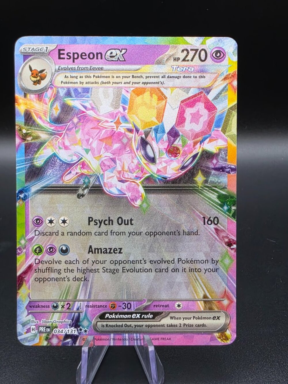 ESPEON EX 034/131 HOLO ULTRA RARE PRISMATIC EVOLUTIONS POKEMON NEAR MINT